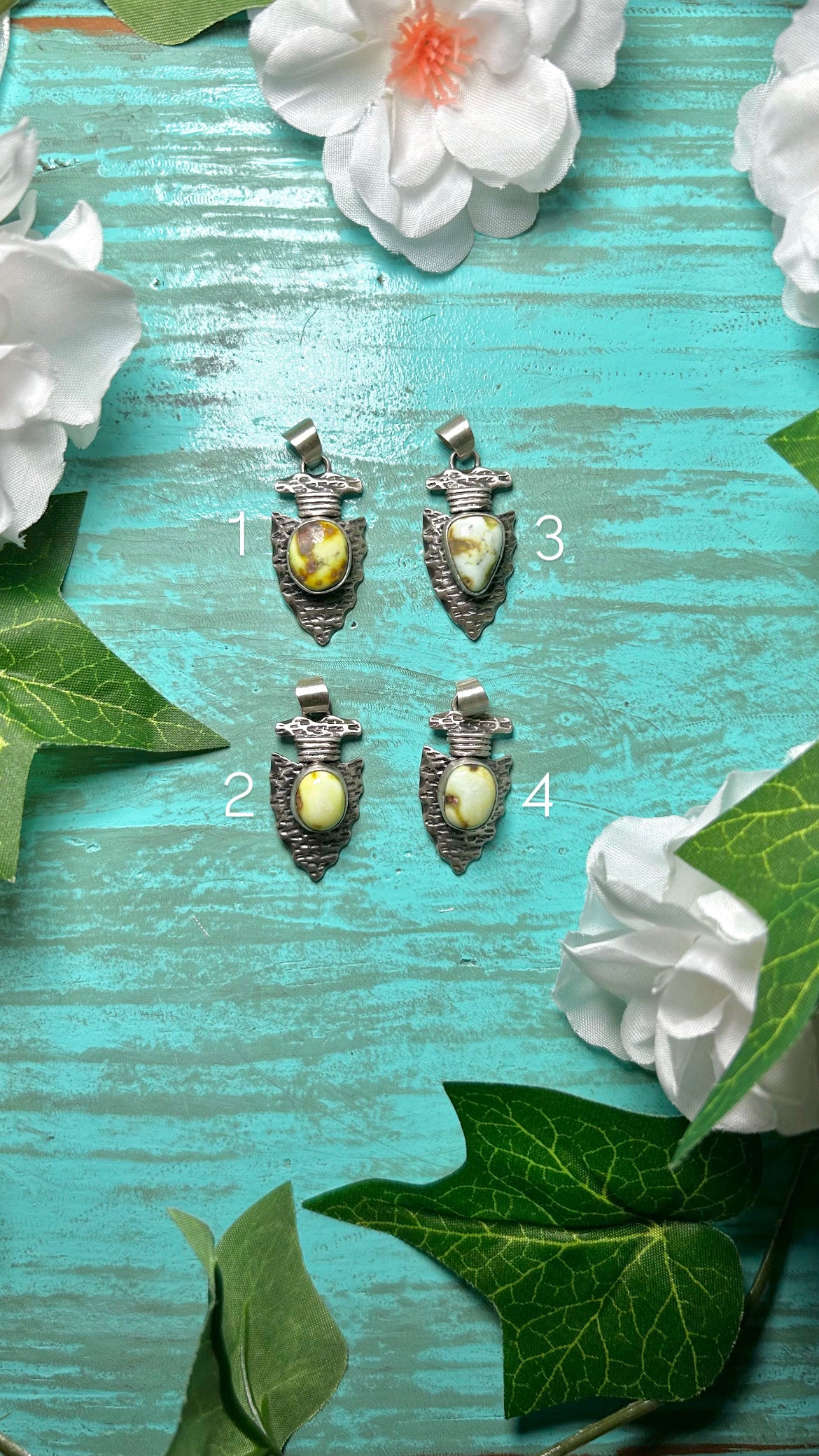 Darrell Wylie Palomino Variscite & Sterling Silver Pendant