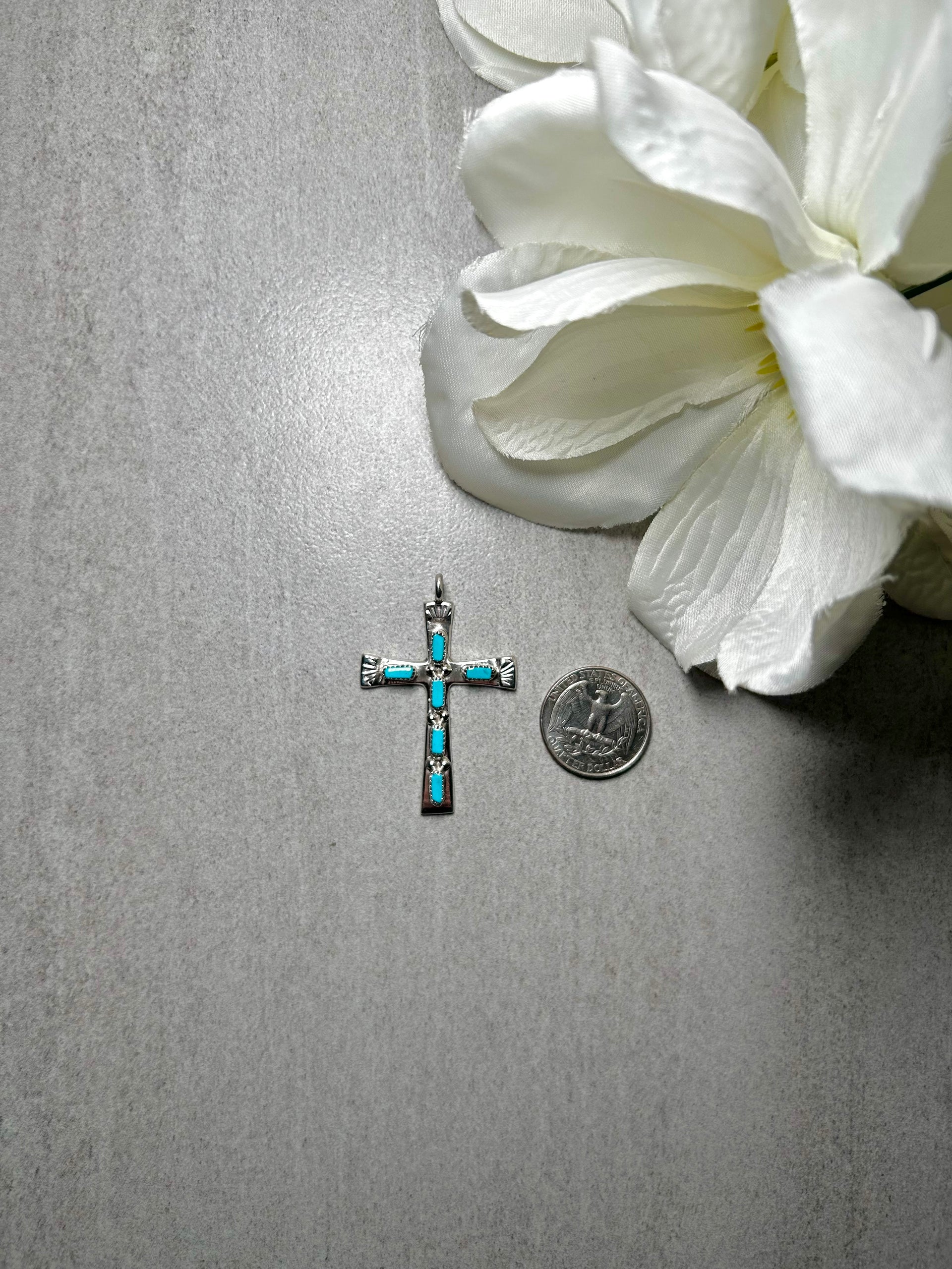Zuni Made Kingman Turquoise & Sterling Silver Pendant