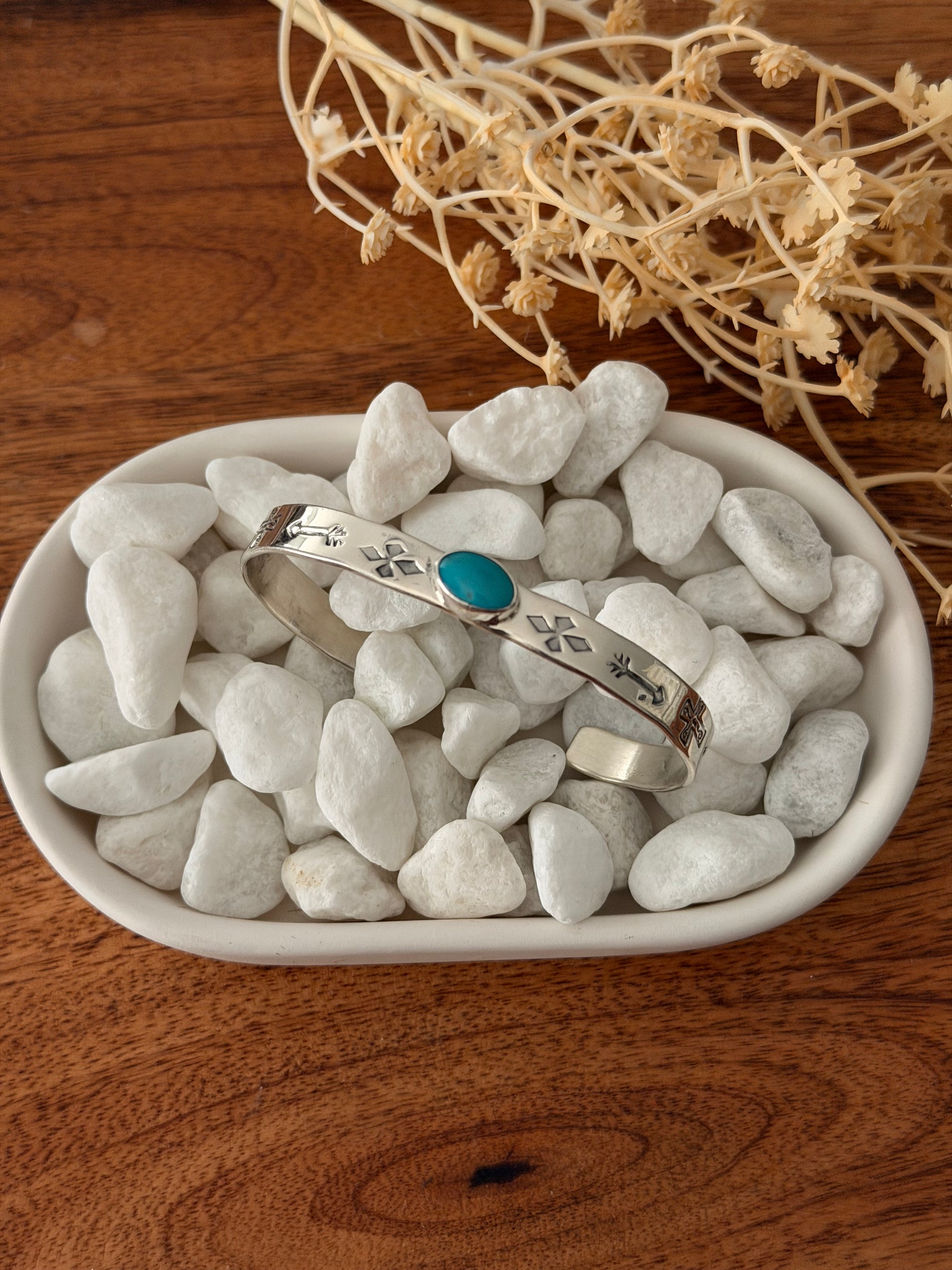 B. Shorty Kingman Turquoise & Sterling Silver Cuff Bracelets