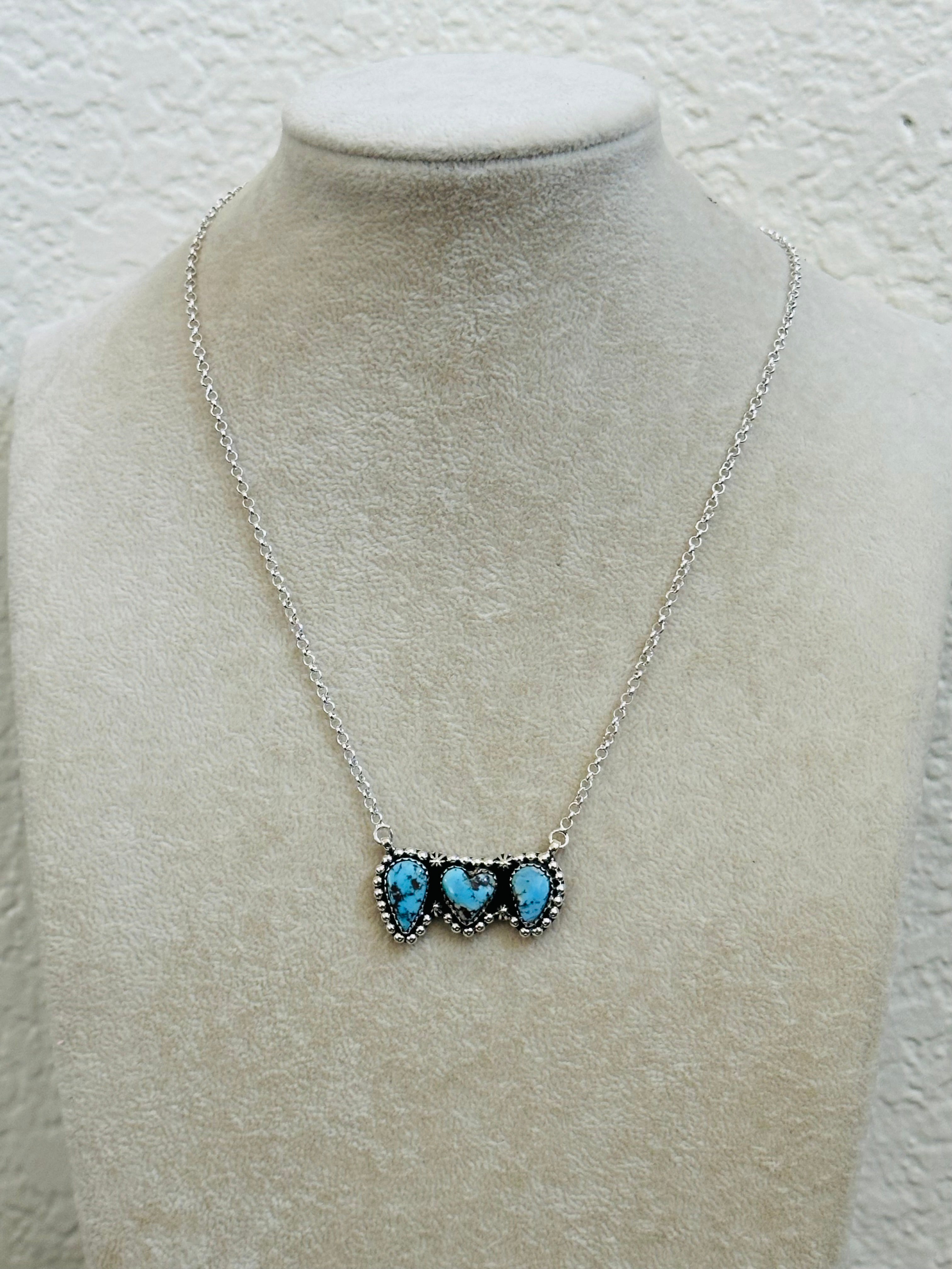 TTD “Array” Golden Hills Turquoise & Sterling Silver Necklace