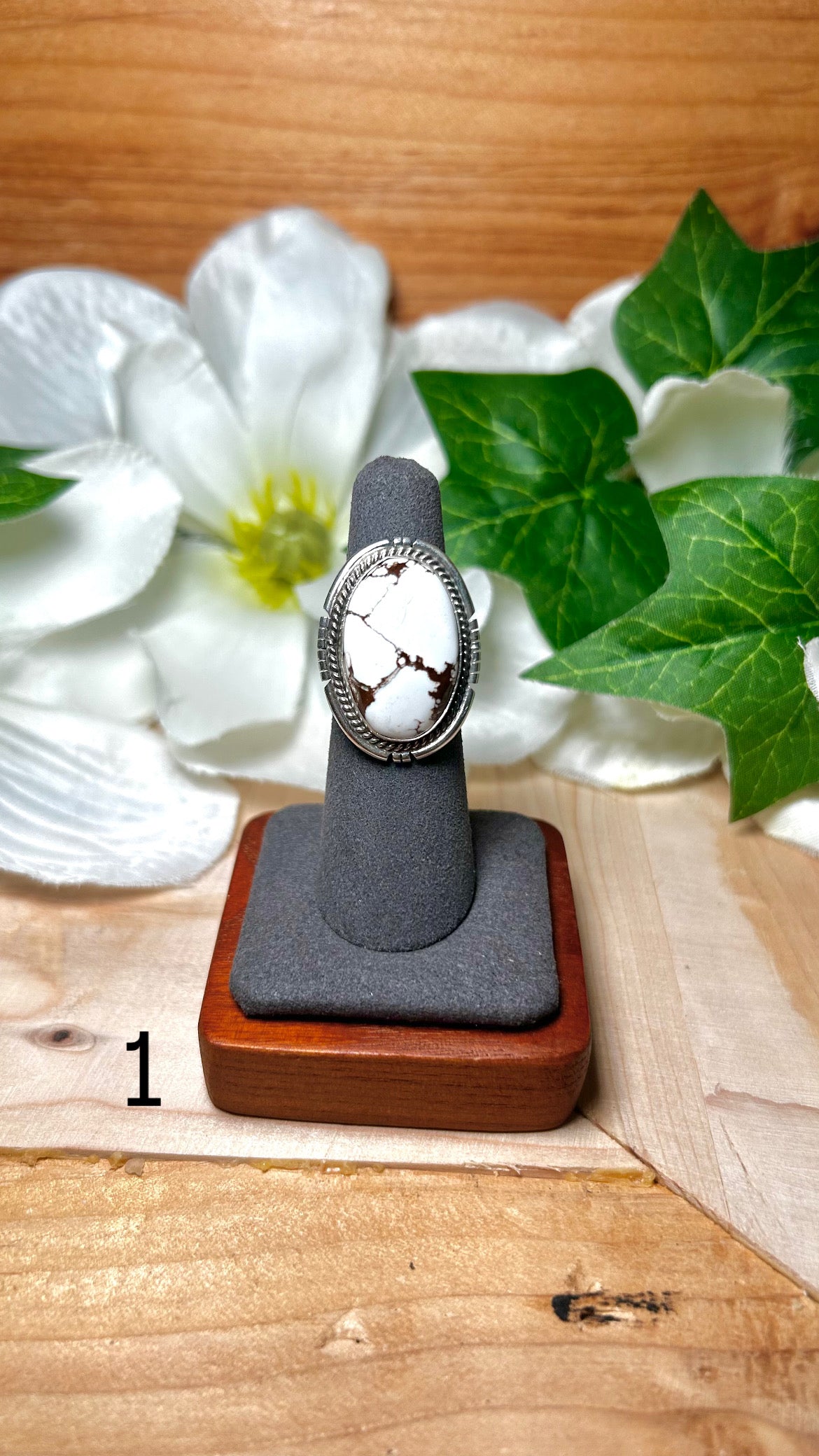 Dave Skeets Wild Horse & Sterling Silver Ring