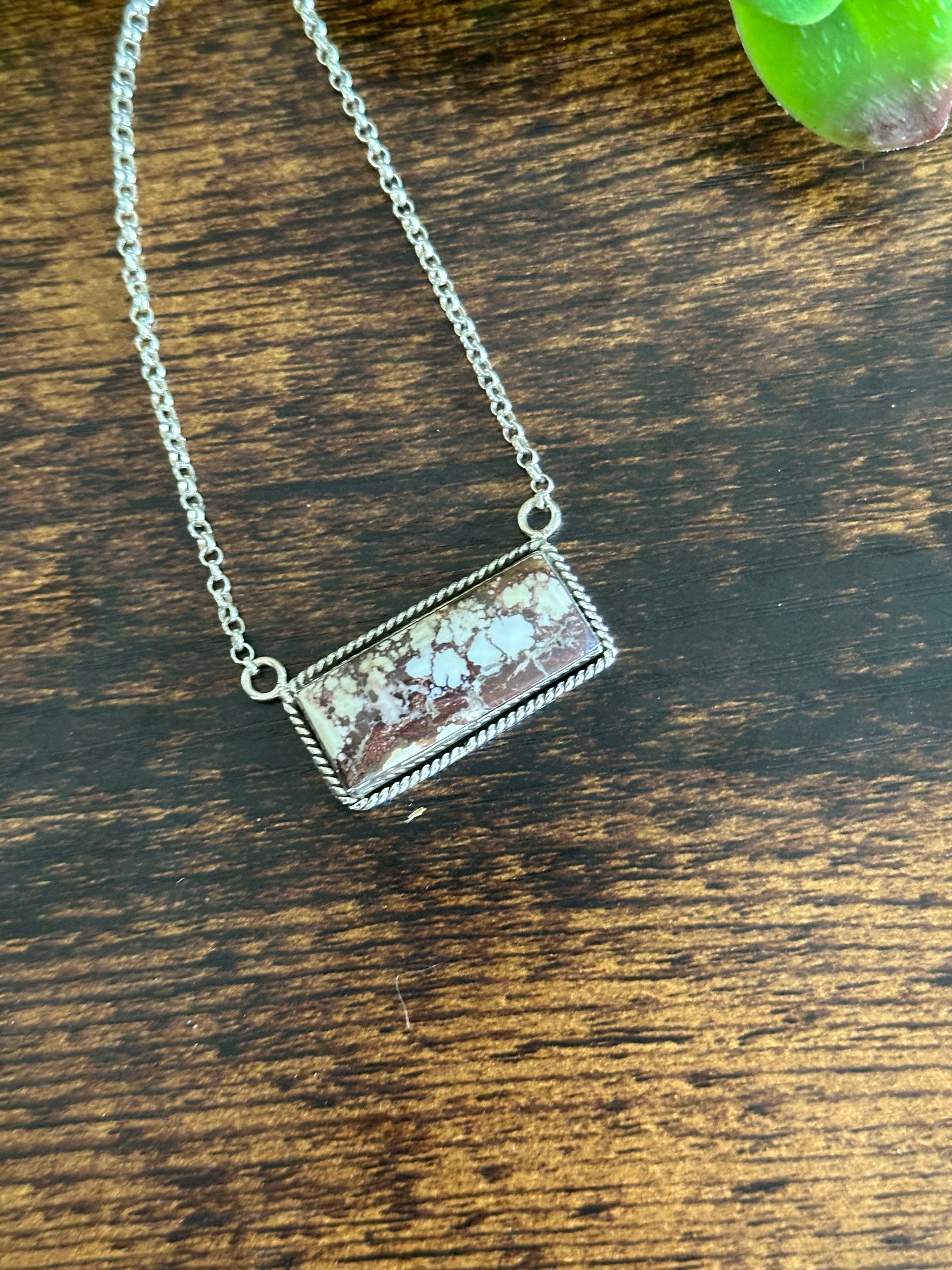 Southwest Made Wild Horse & Sterling Silver Necklace