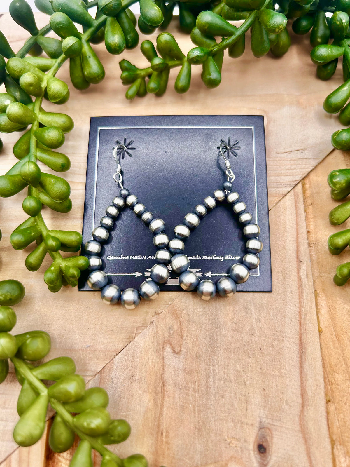 Navajo Strung Sterling Silver Hook Earrings