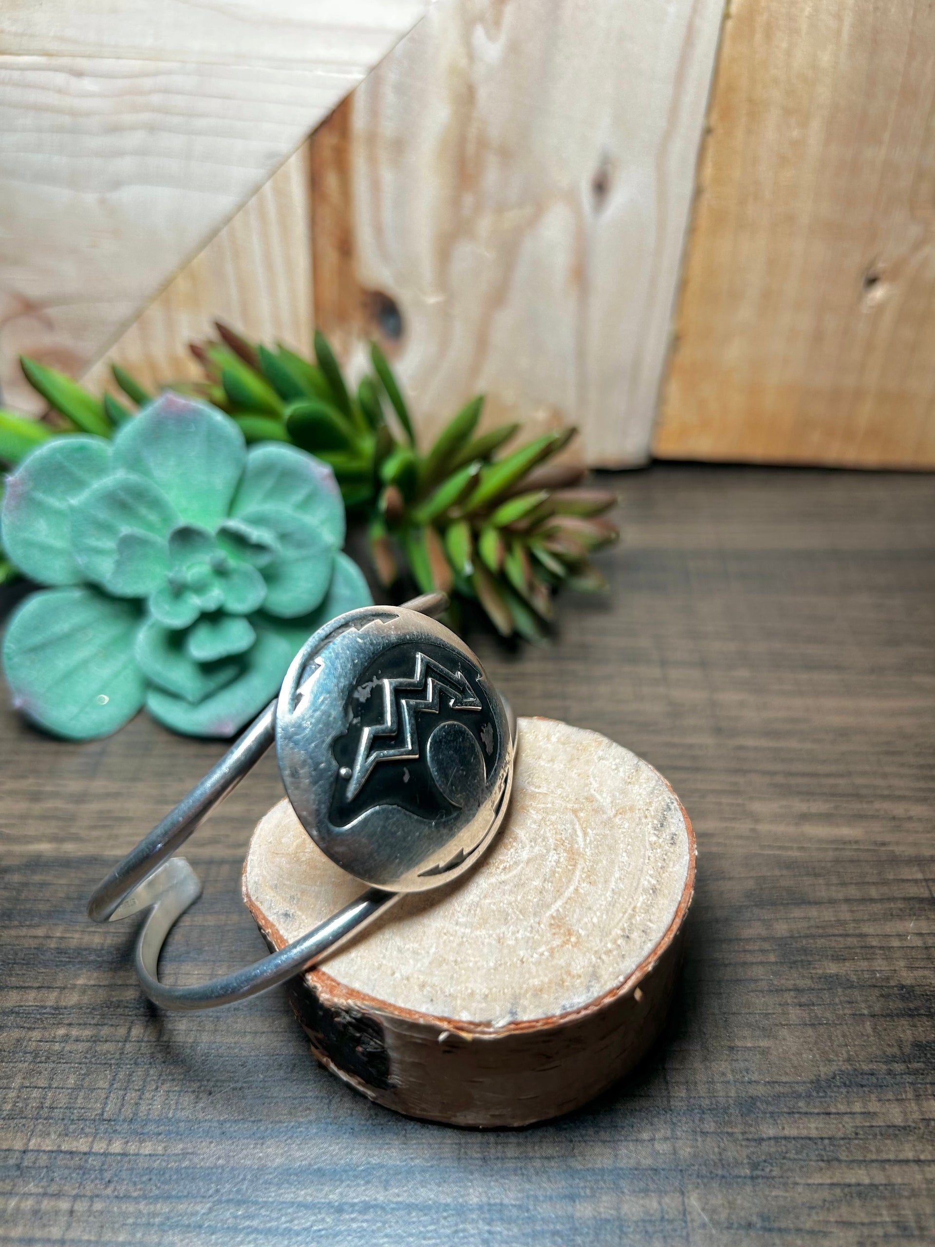 Vintage Navajo Made Sterling Silver Cuff Bracelet