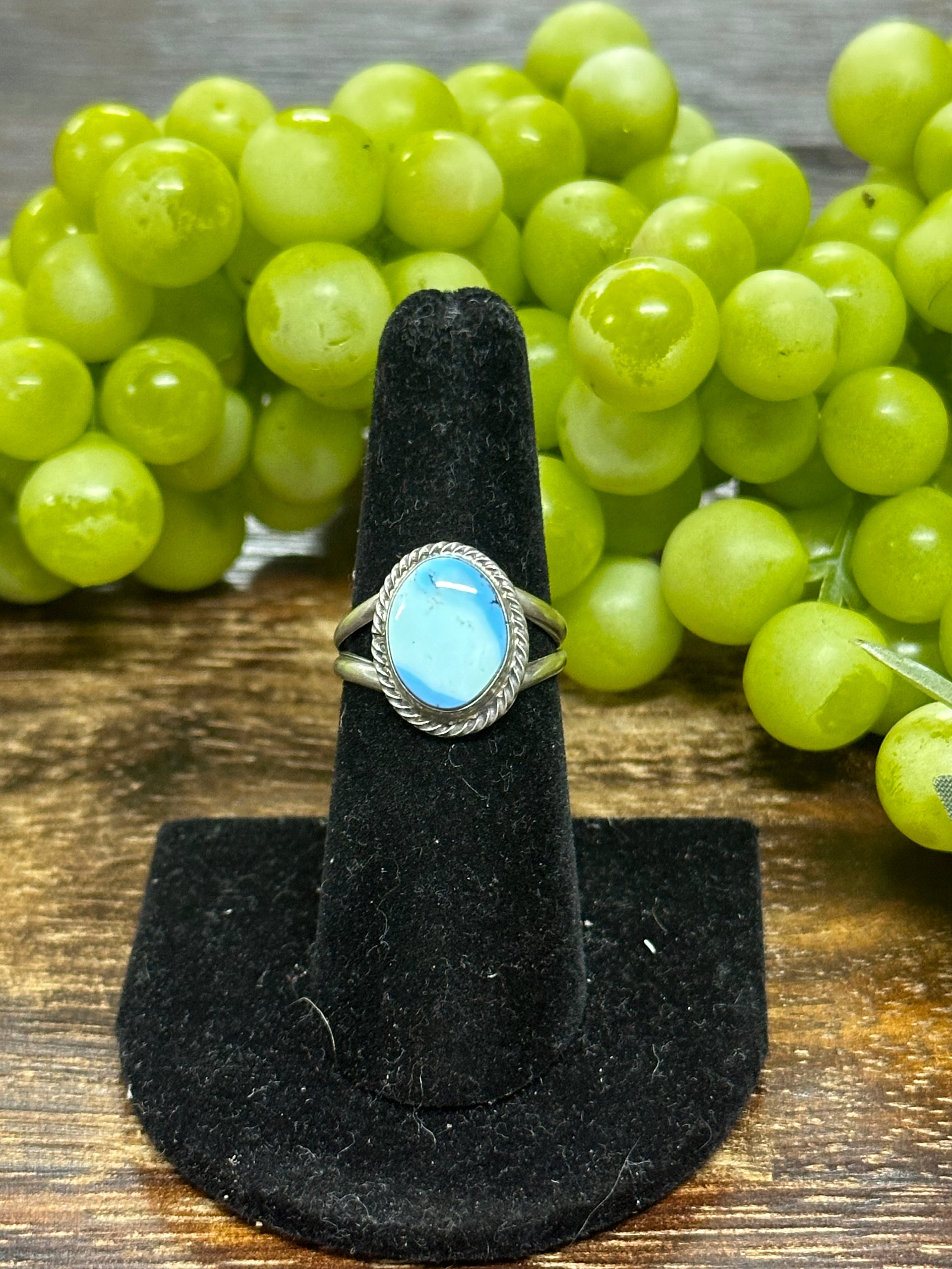 Navajo Made Golden Hills Turquoise & Sterling Silver Ring