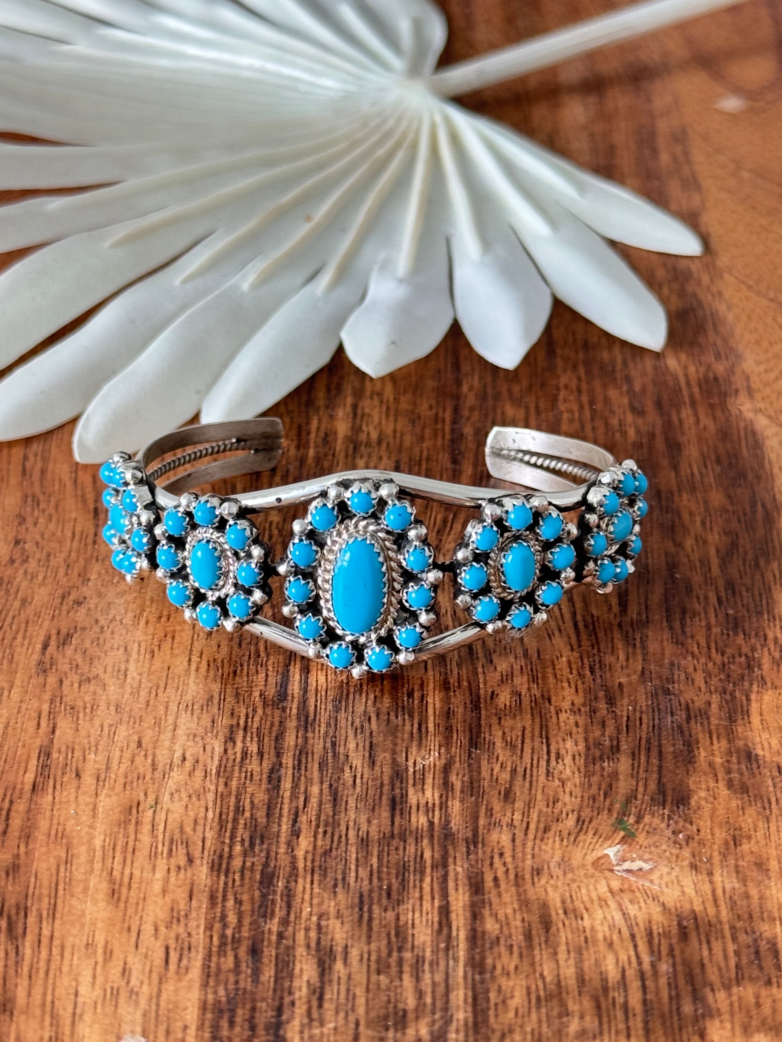 Zuni Sleeping Beauty Turquoise & Sterling Silver Cuff Bracelet