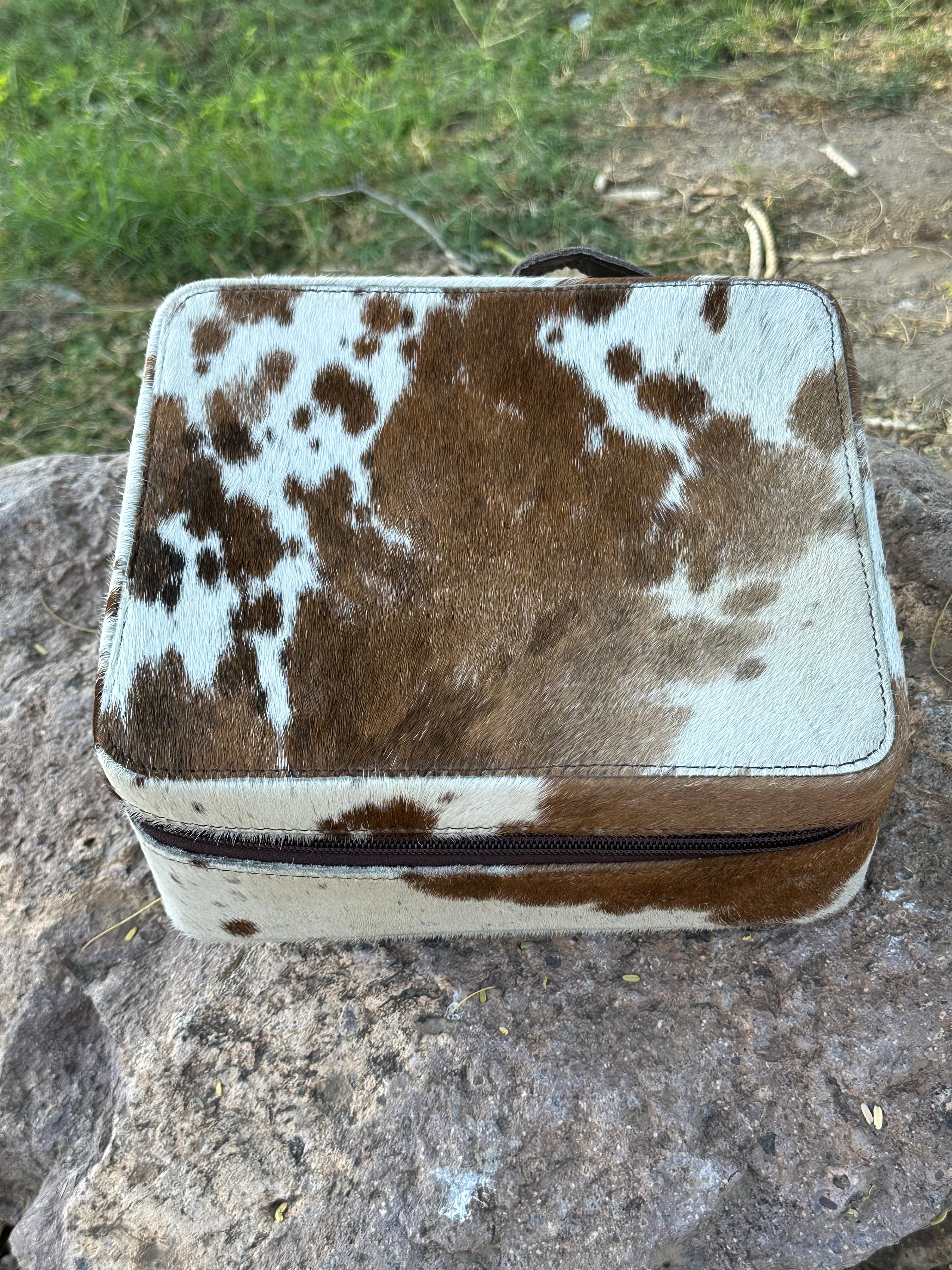 Genuine Leather Cowhide Jewelry Box