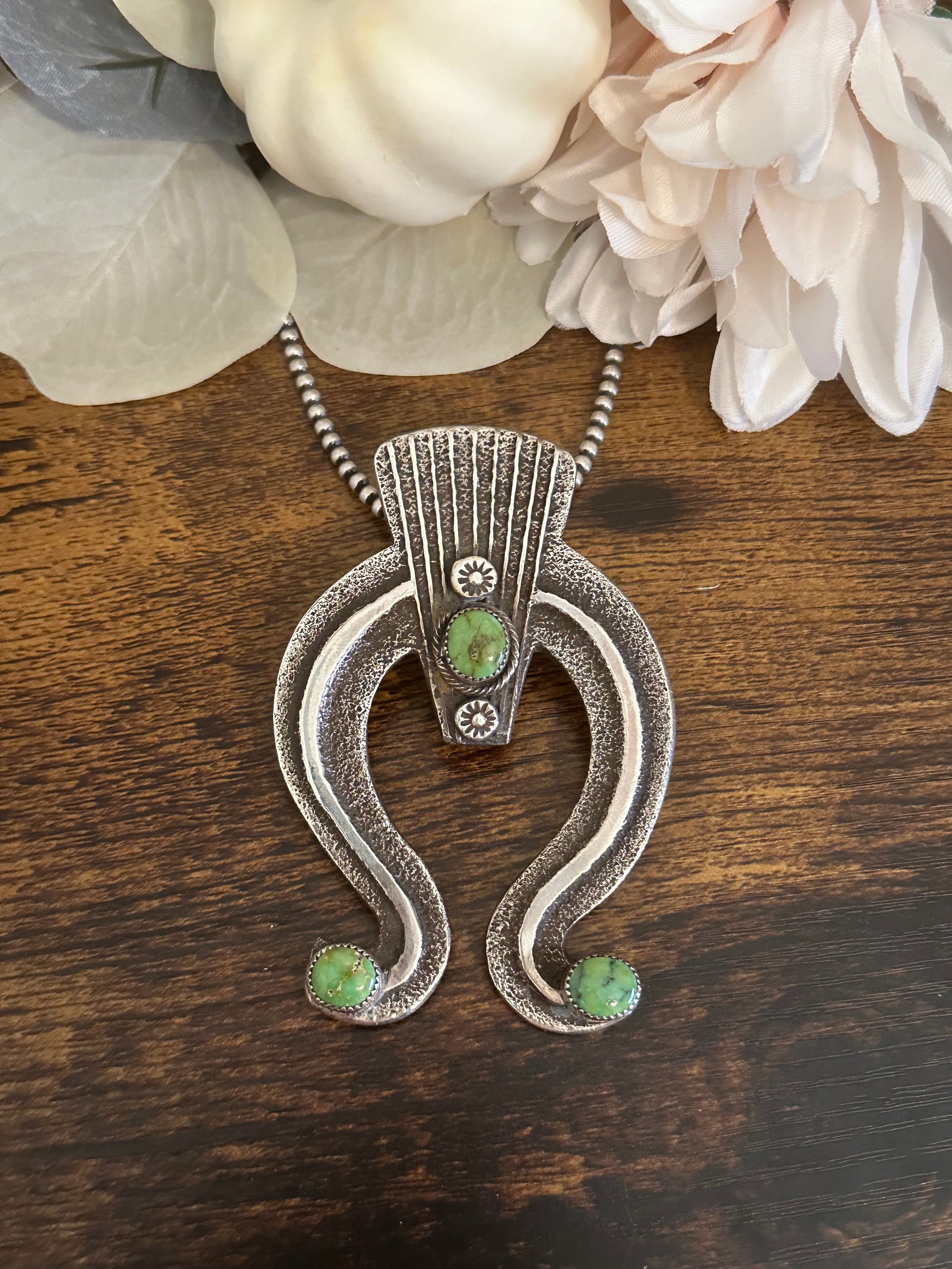 Delbert Arviso Sonoran Gold Turquoise & Sterling Silver Naja Pendant