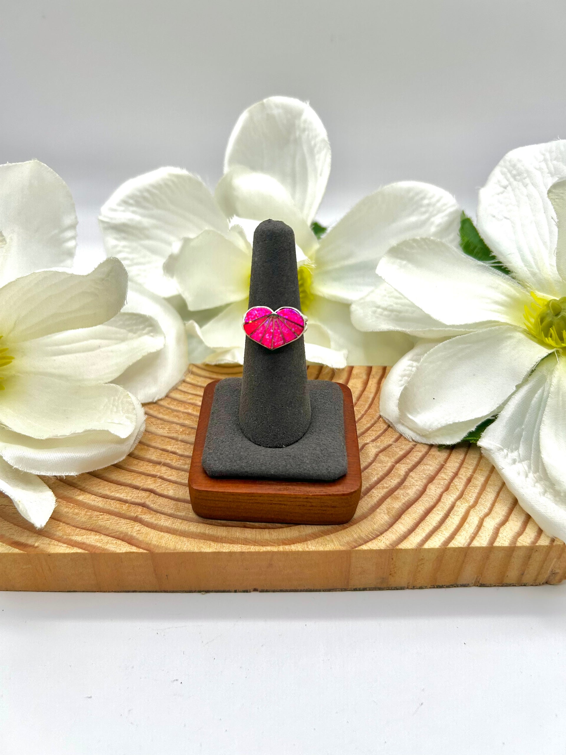 Zuni Made Opal & Sterling Silver Ring Size 7.5