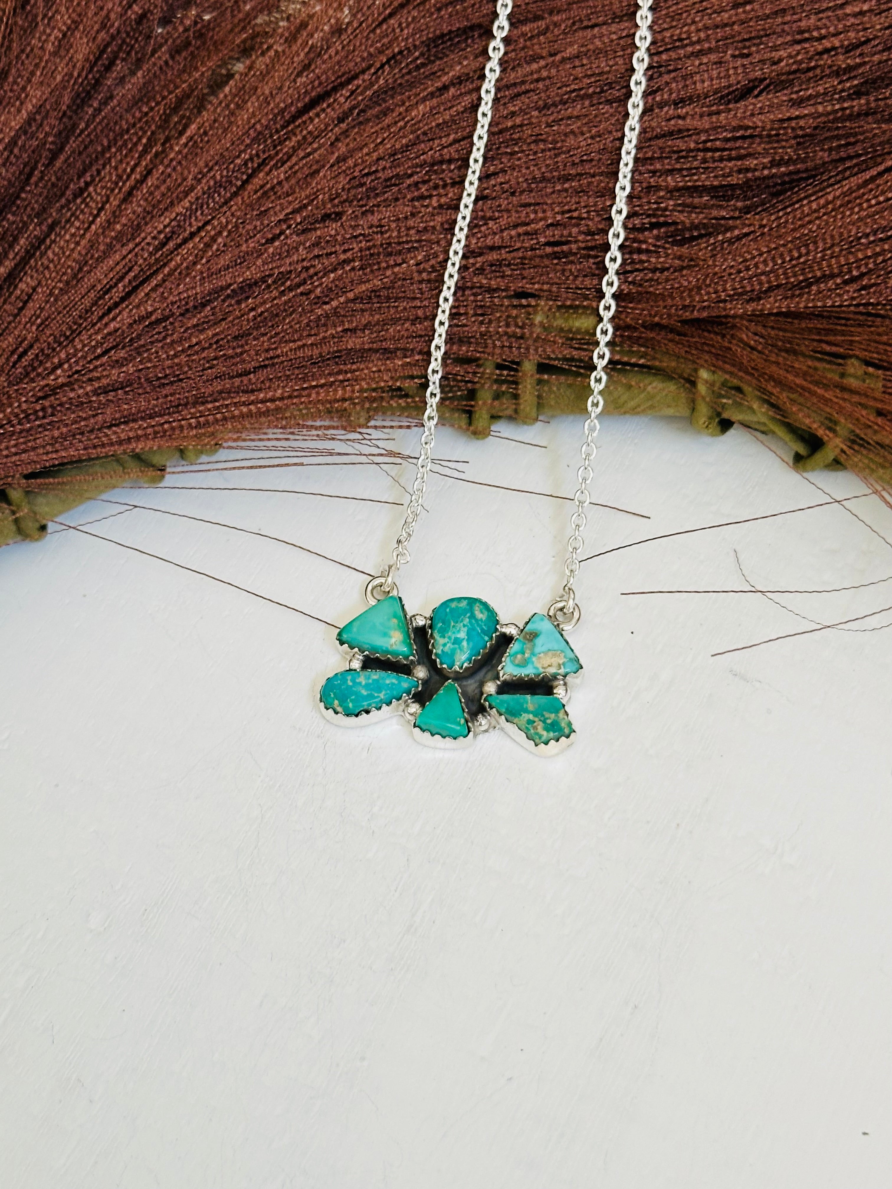 TTD “Million Dollar Baby” Emerald Valley Turquoise & Sterling Silver Necklace