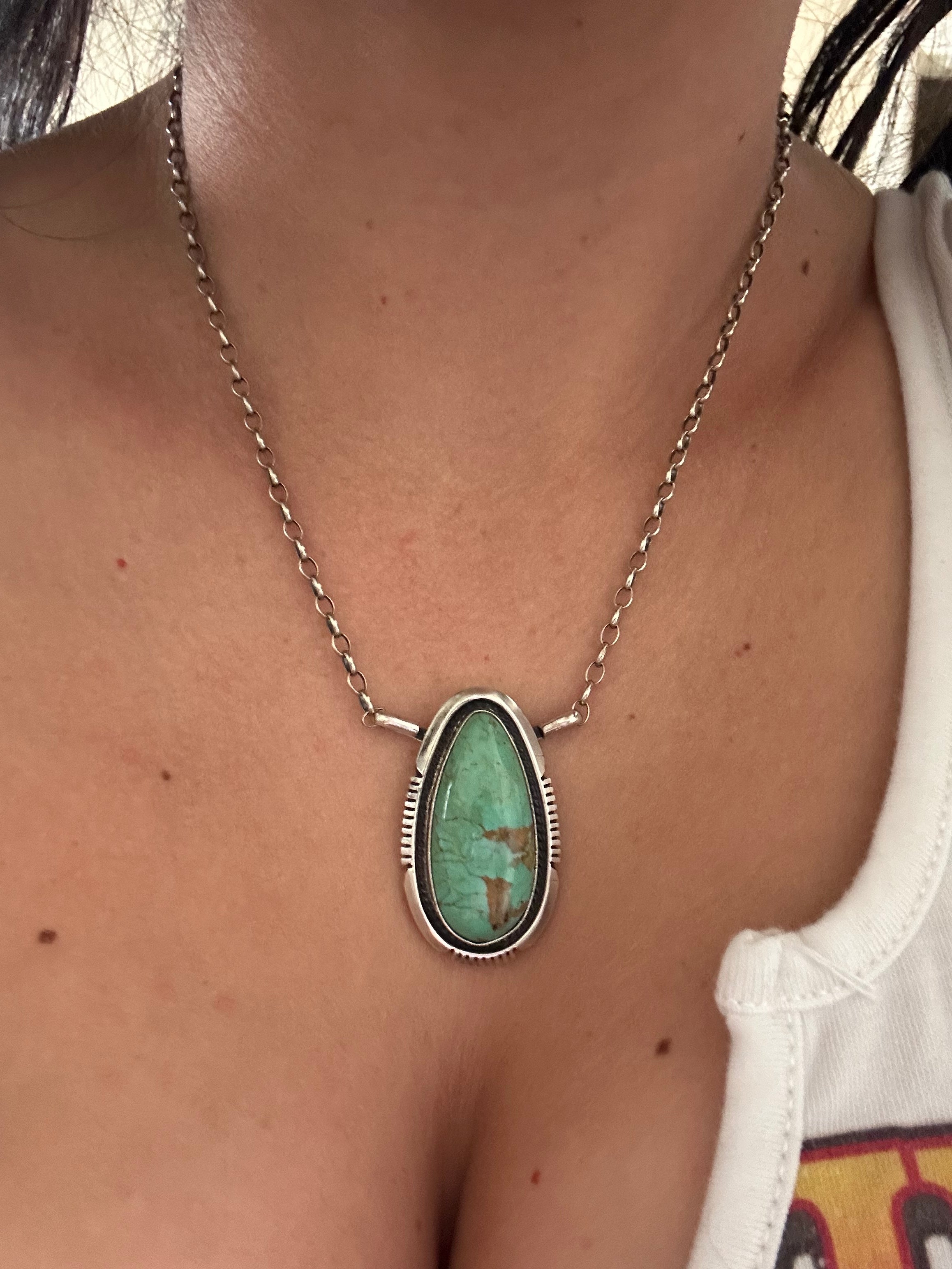 Alfred Martinez Kingman Turquoise & Sterling Silver Necklace