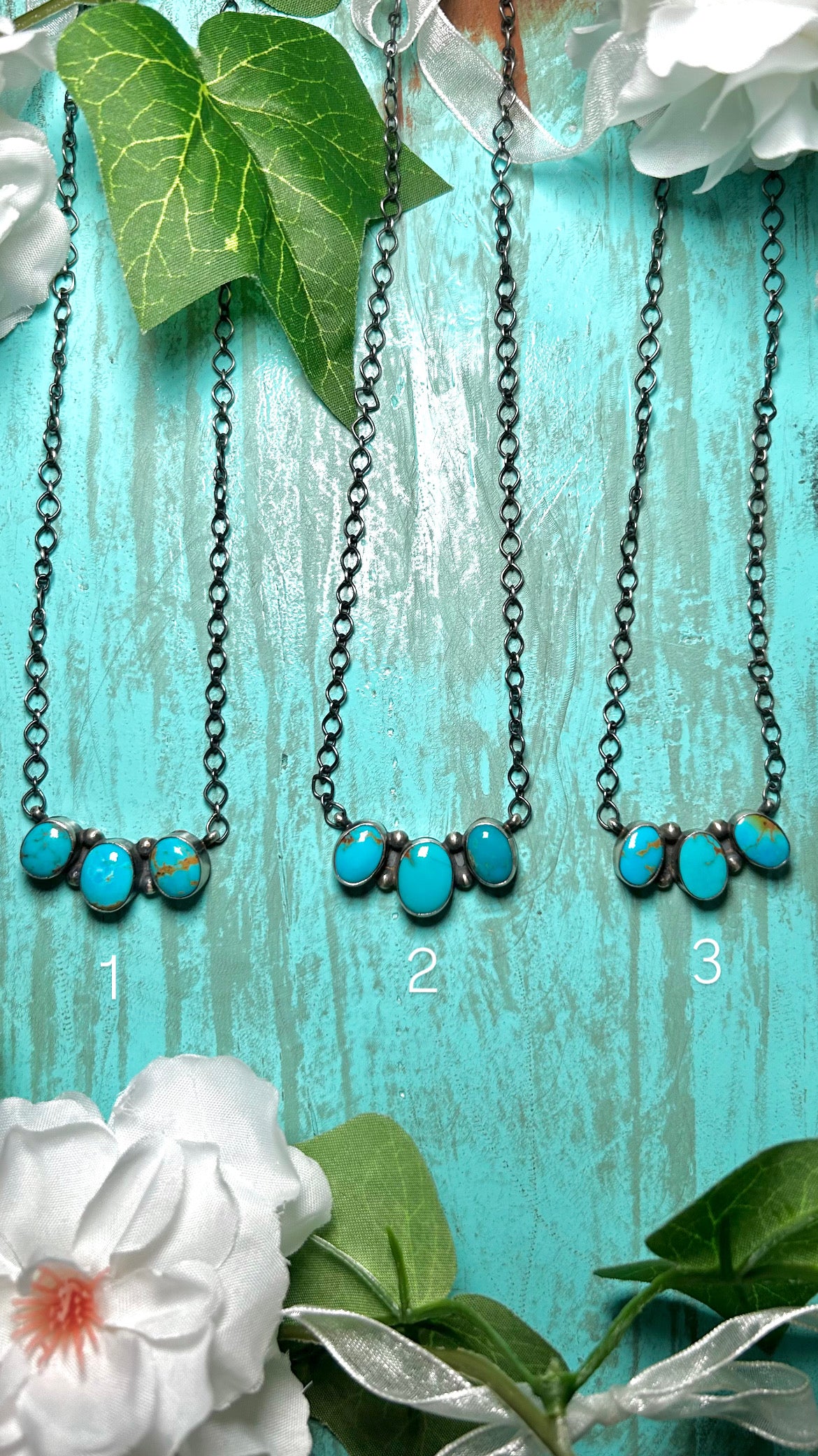 Peggy Skeets Kingman Turquoise & Sterling Silver Necklace