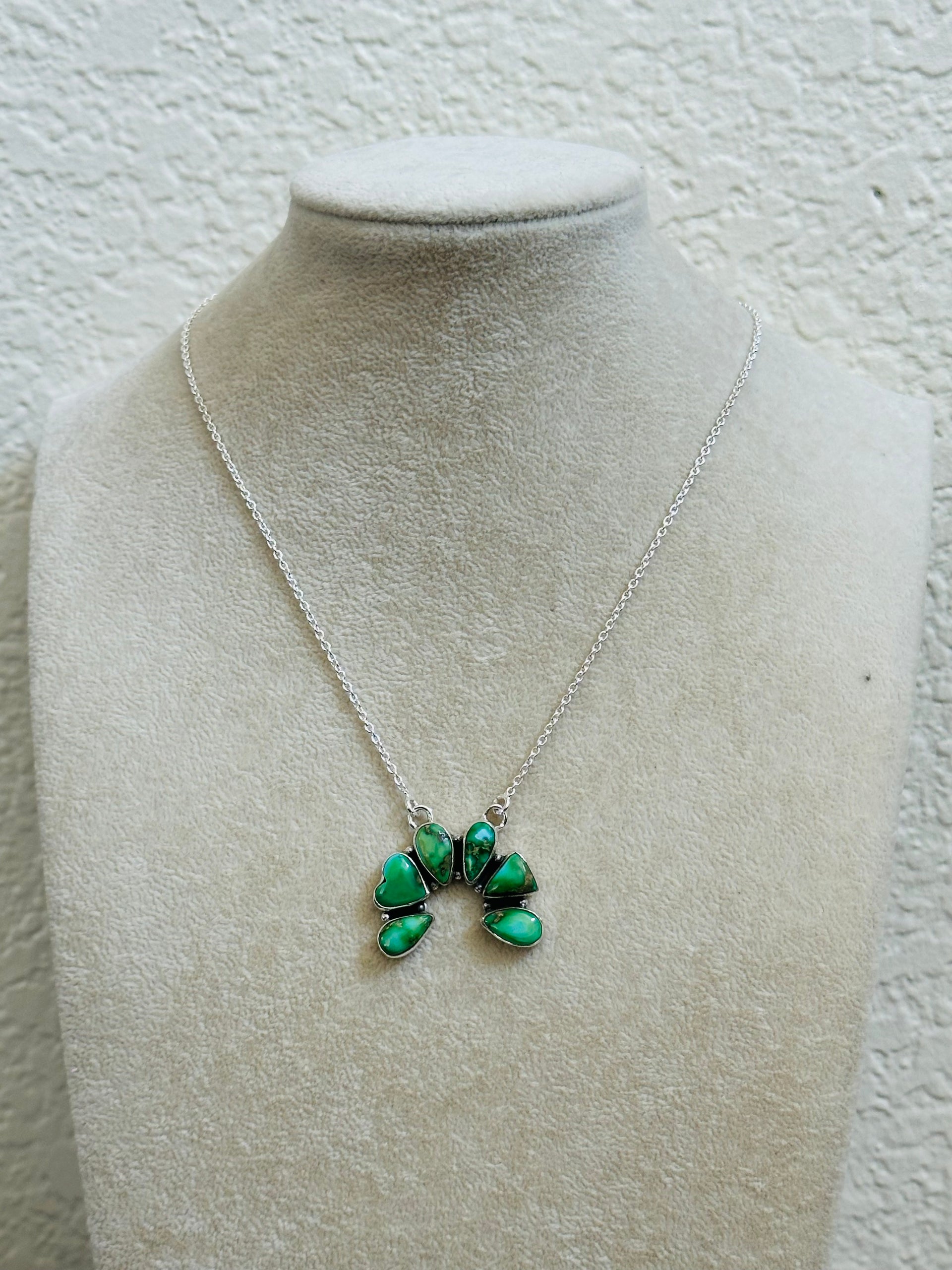 TTD “Chance” Sonoran Mountain Turquoise & Sterling Silver Cluster Naja Necklace