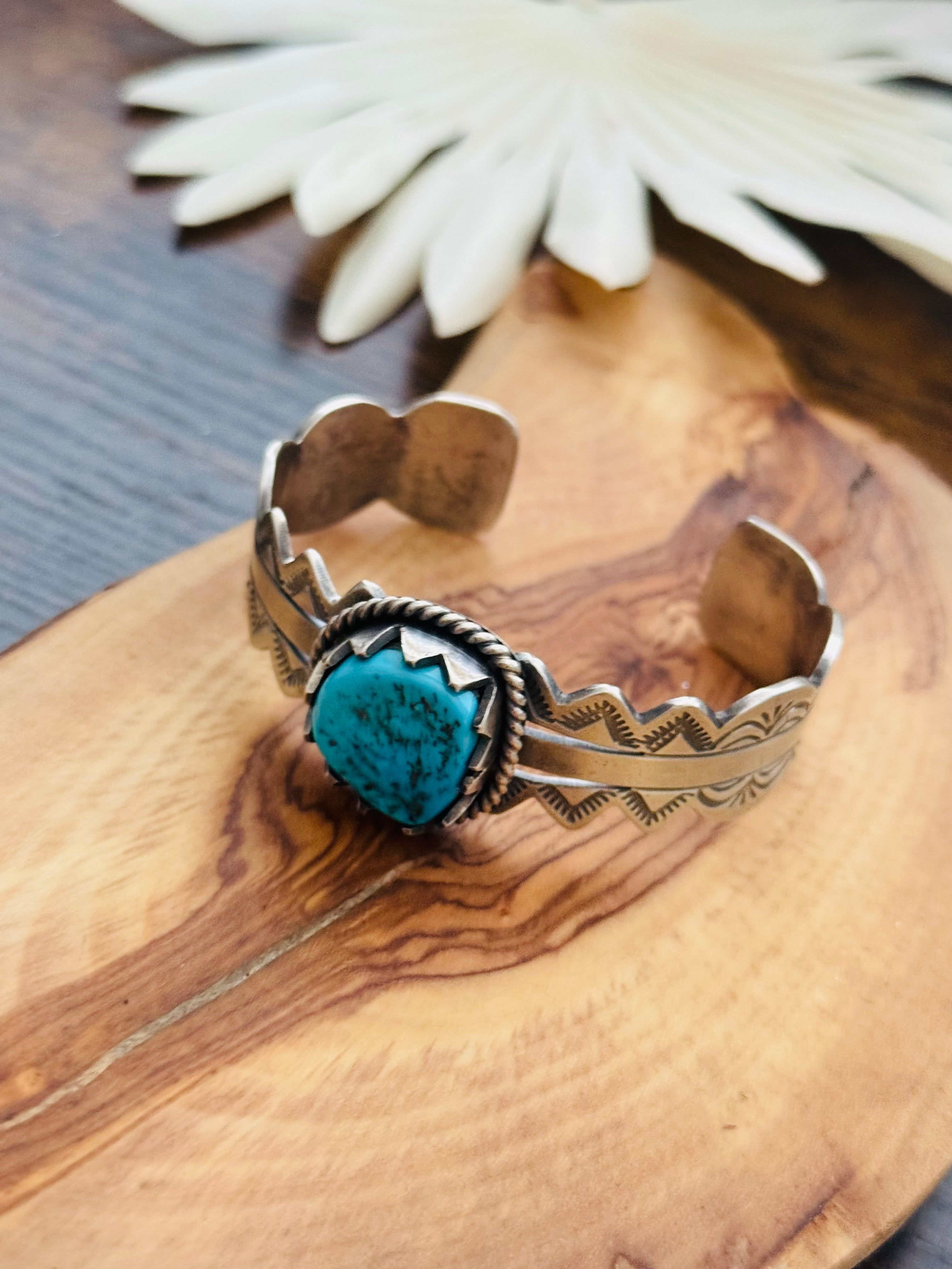 Eugene Belone Kingman Nugget Turquoise & Sterling Silver Cuff Bracelet