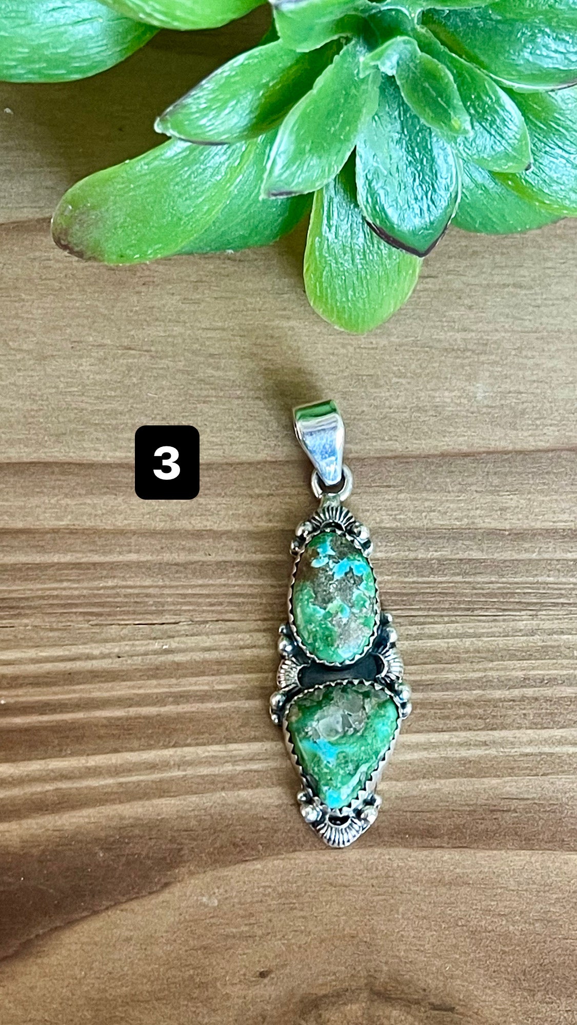 Southwest Handmade Sonoran Mountain Turquoise & Sterling Silver Pendant