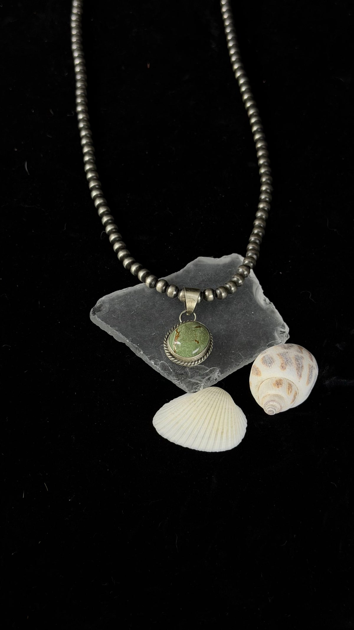 Navajo Made Iron Maiden  & Sterling Silver Pendant