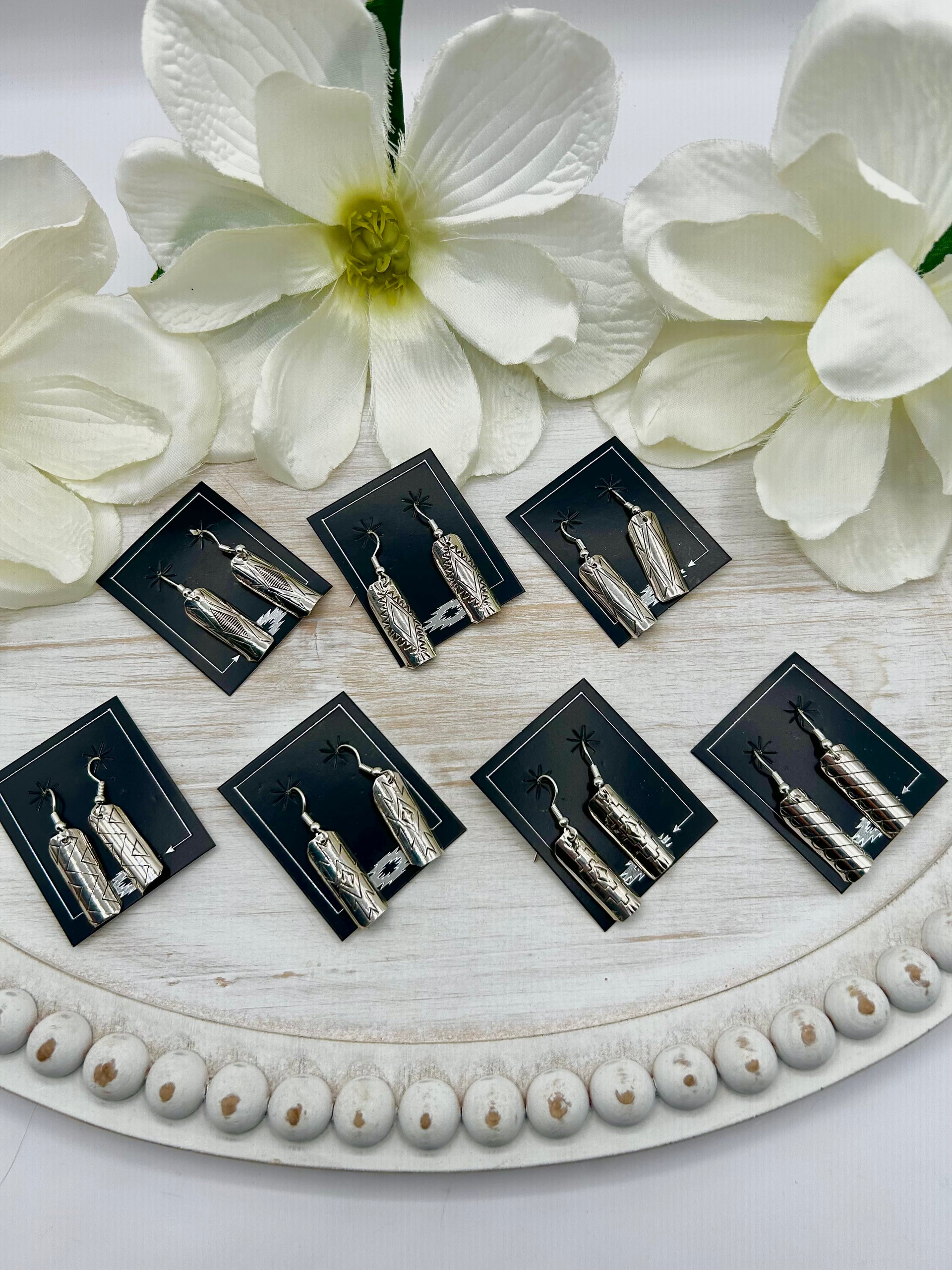 Navajo Made Sterling Silver Hook Earrings