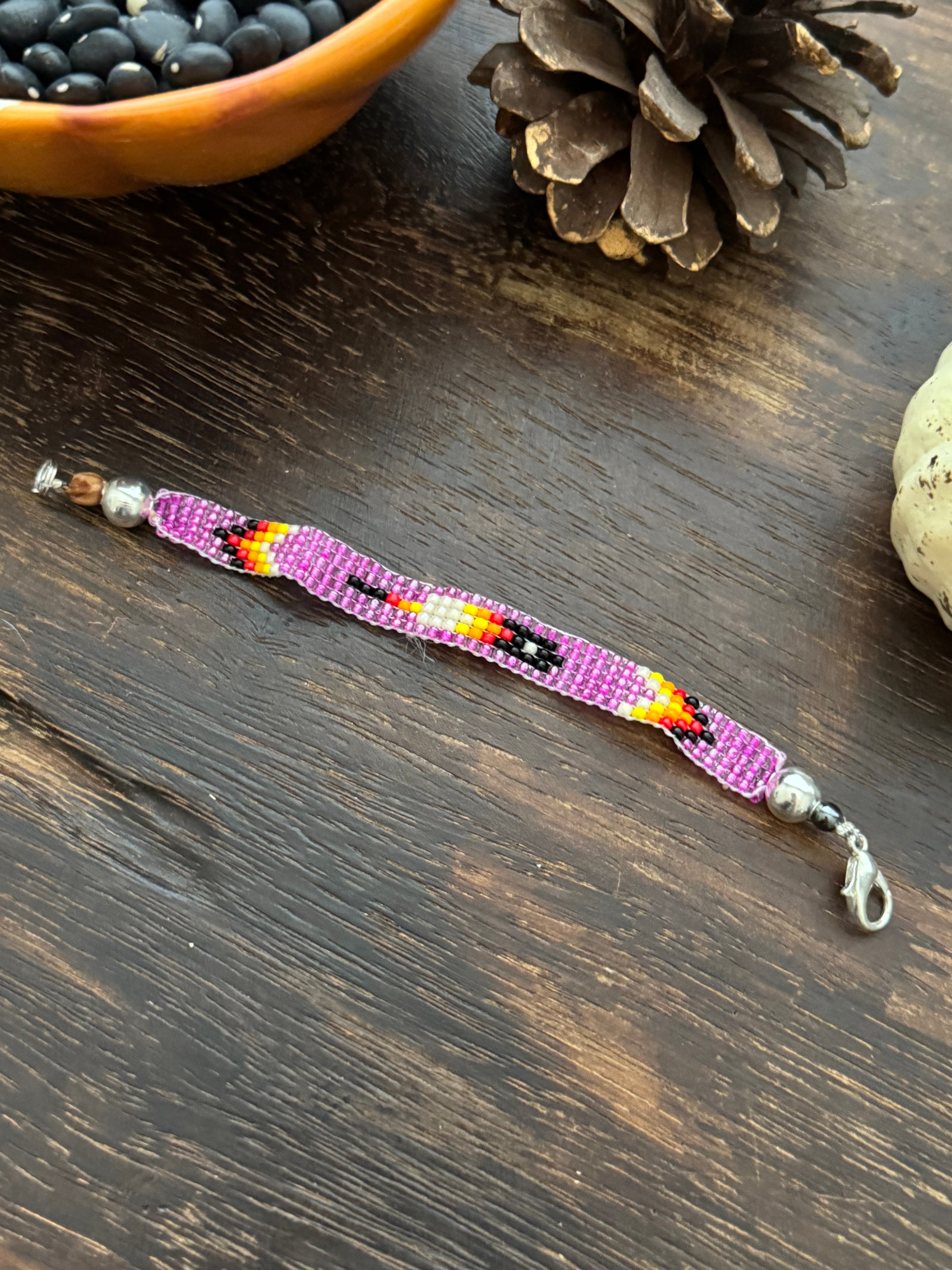 Navajo Strung Sterling Silver Beaded Bracelet