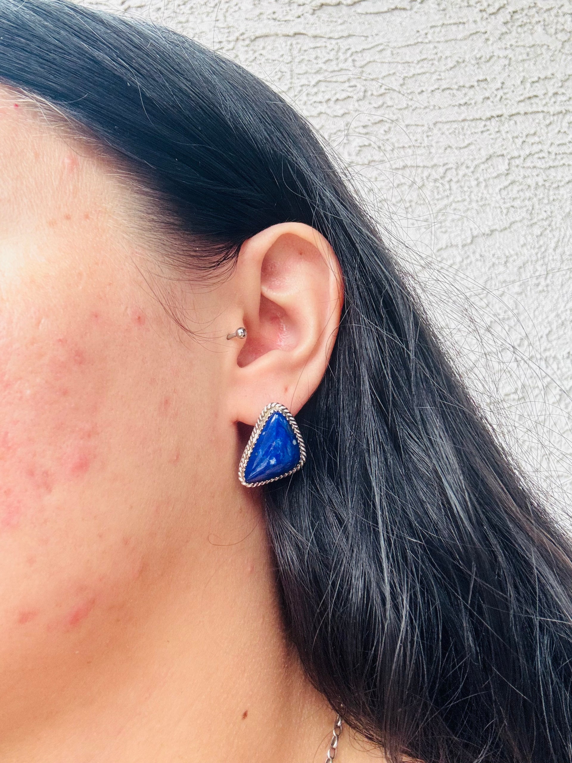 Theresa Smith Lapis & Sterling Silver Post Earrings