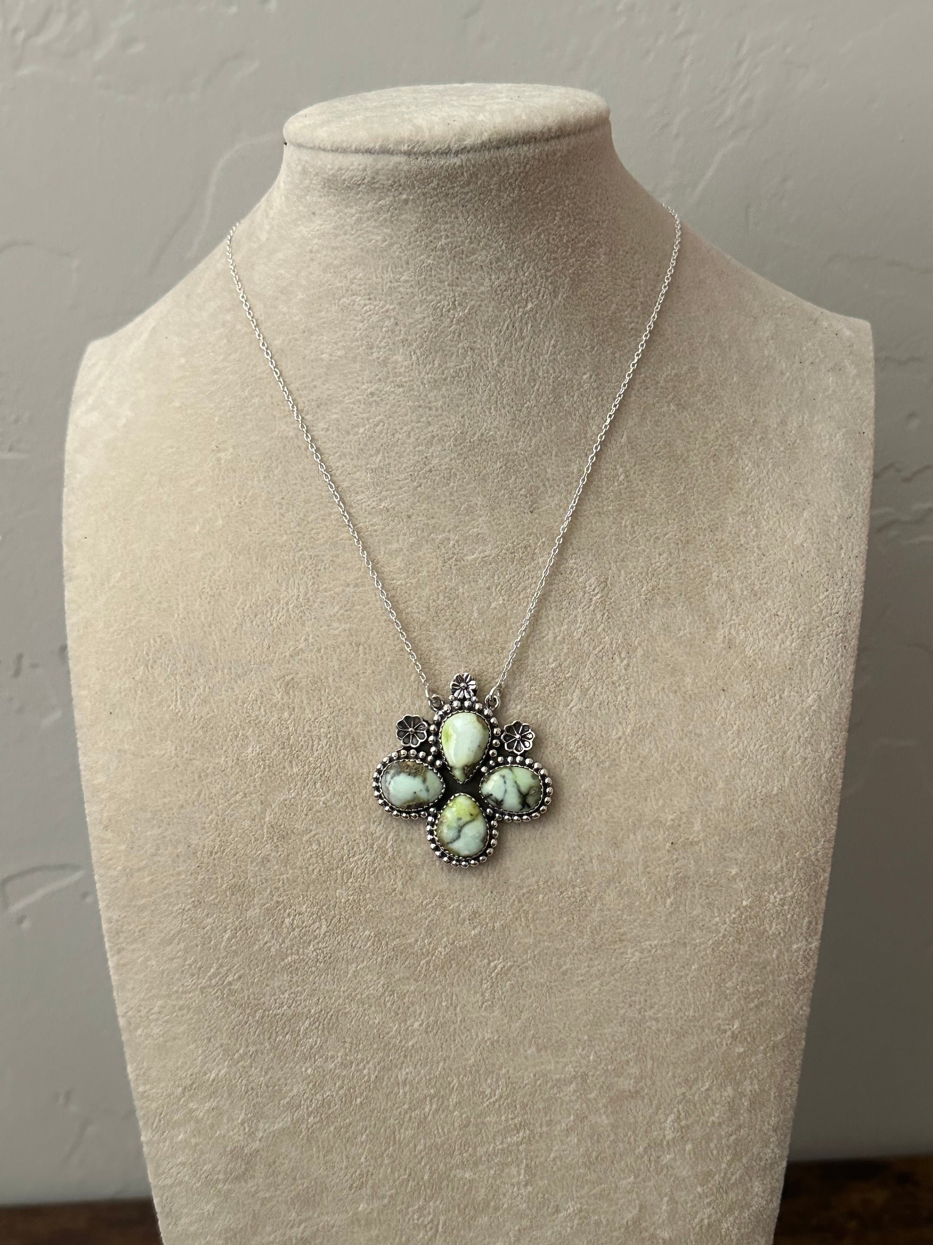 Southwest Palomino Variscite & Sterling Silver Necklace