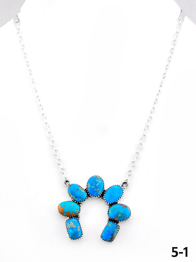 Southwest Handmade Blue Arizona Turquoise & Sterling Silver Necklace
