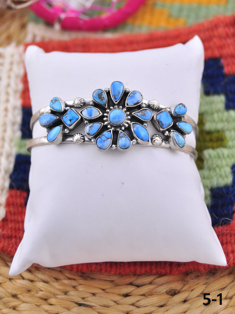 Southwest Made Golden Hill’s Turquoise & Sterling Silver Cuff Bracelet