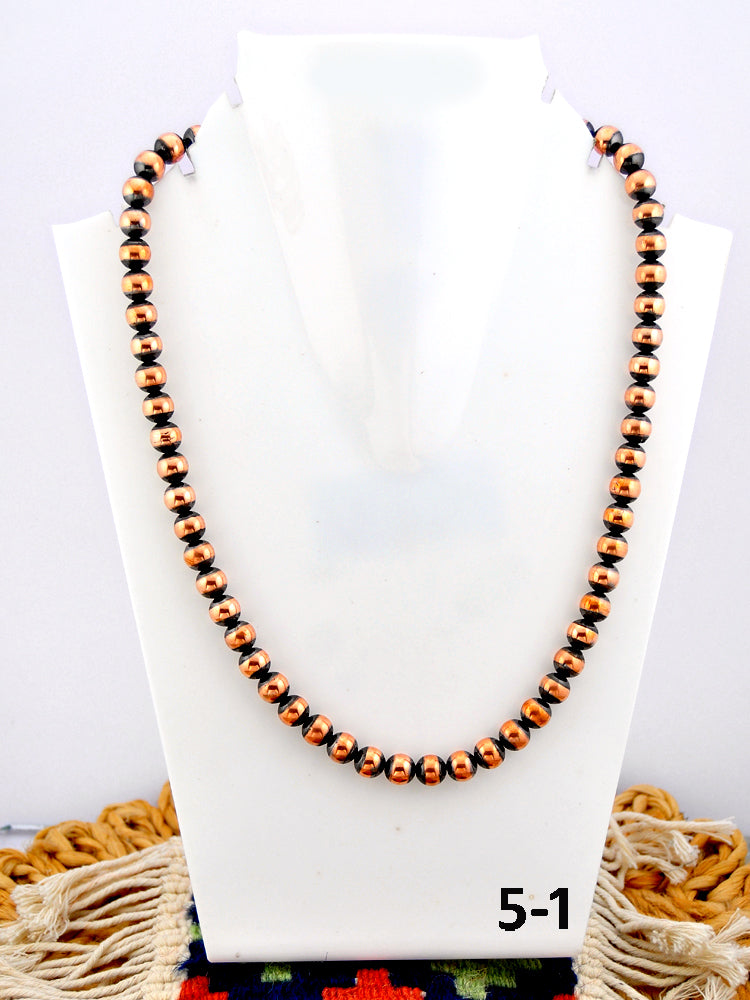Southwest Handmade Copper Beaded Necklace 8mm