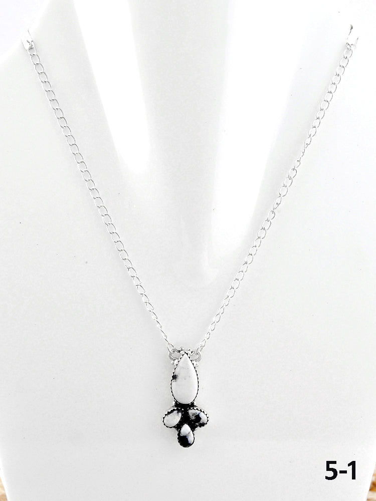 Southwest Made White Buffalo & Sterling Silver Statement Necklace