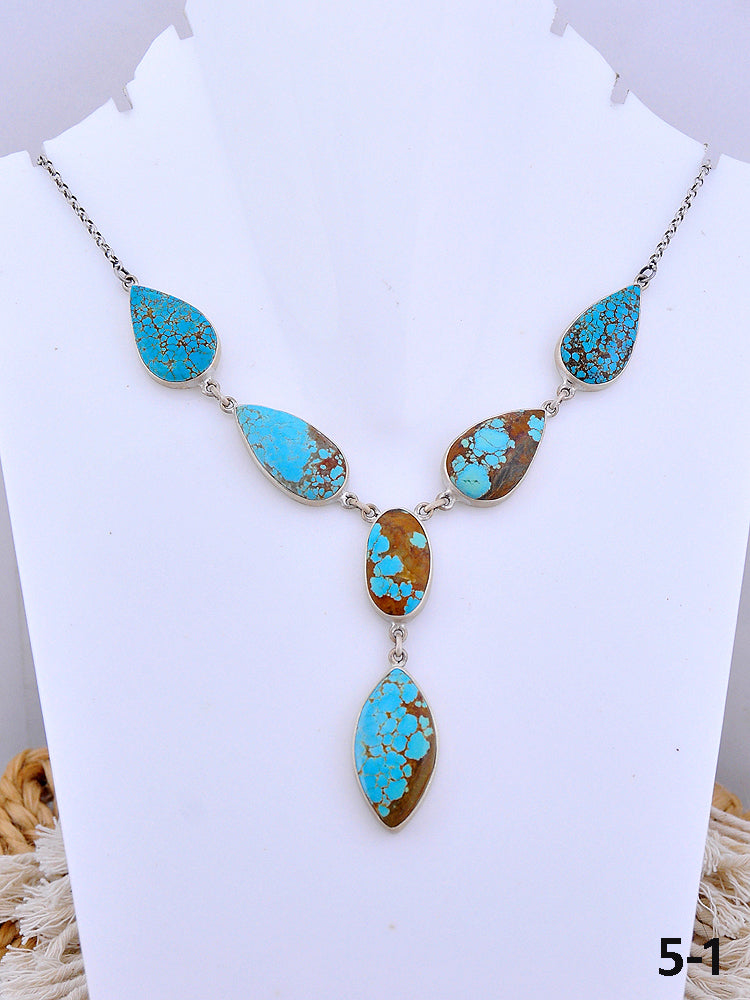 Southwest Made No.8 Turquoise & Sterling Silver Necklace