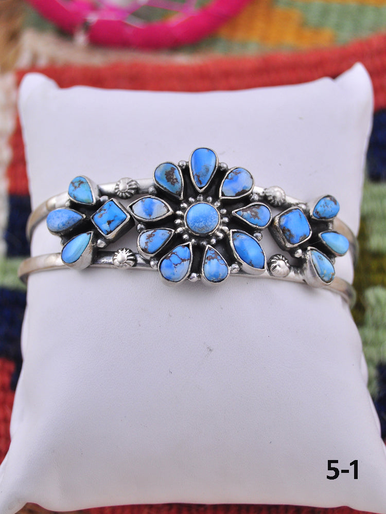 Southwest Made Golden Hill’s Turquoise & Sterling Silver Cuff Bracelet