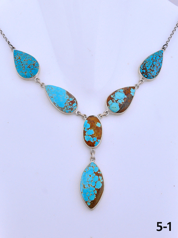 Southwest Made No.8 Turquoise & Sterling Silver Necklace