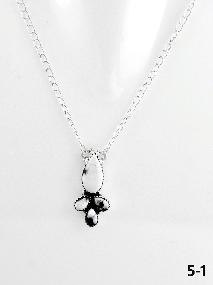 Southwest Made White Buffalo & Sterling Silver Statement Necklace
