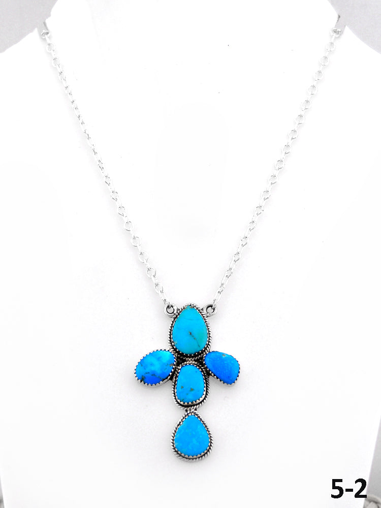 Southwest Handmade Blue Arizona Turquoise  & Sterling Silver Necklace
