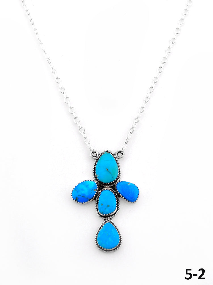 Southwest Handmade Blue Arizona Turquoise  & Sterling Silver Necklace