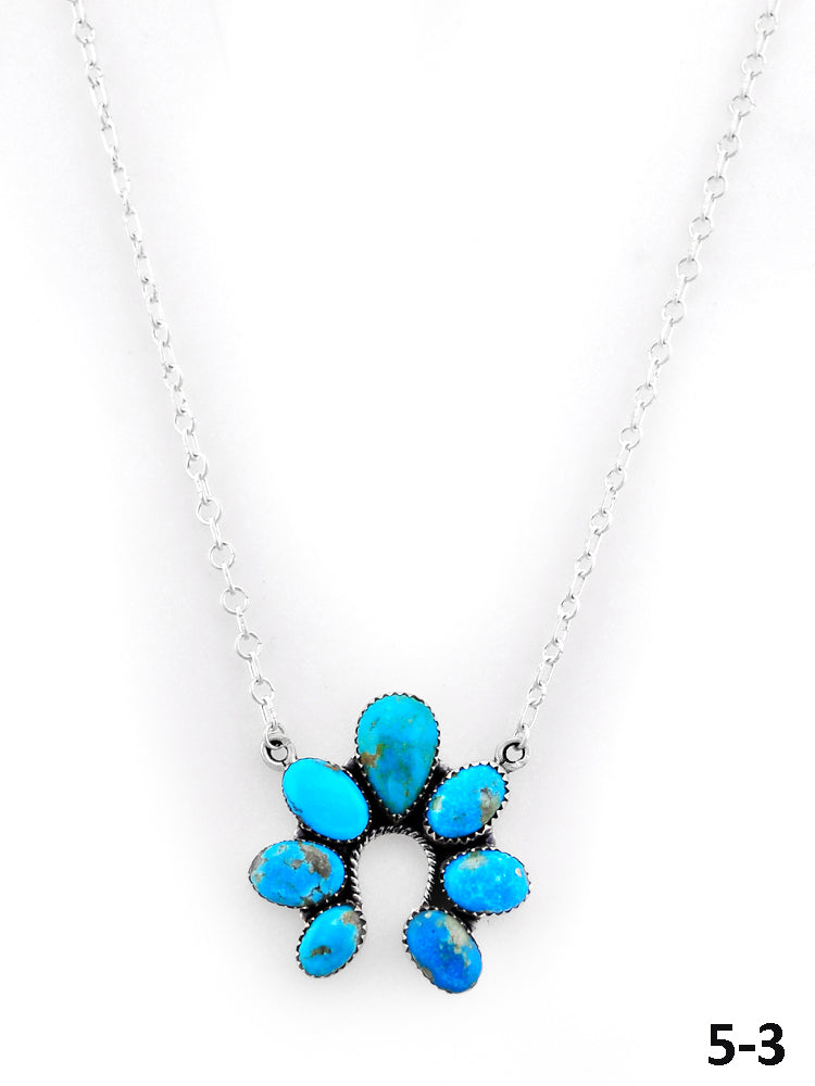 Southwest Handmade Blue Arizona Turquoise  & Sterling Silver Necklace
