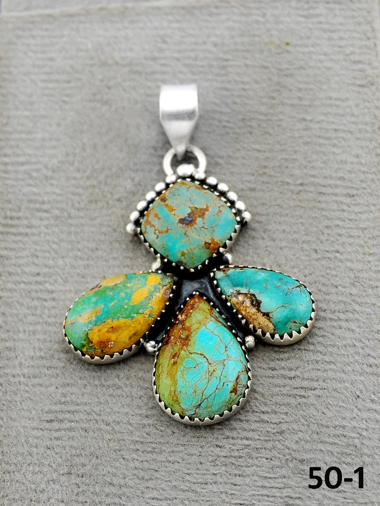 Southwest Handmade #8 Turquoise & Sterling Silver Pendants
