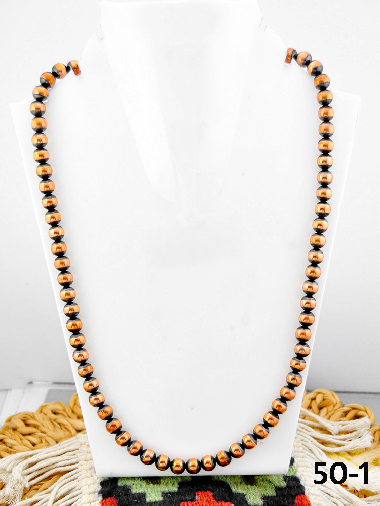 Southwest Handmade Copper Beaded Necklace 8mm