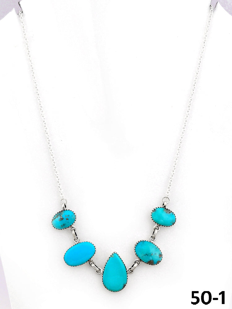 Southwest Made Campitos Turquoise & Sterling Silver Necklace
