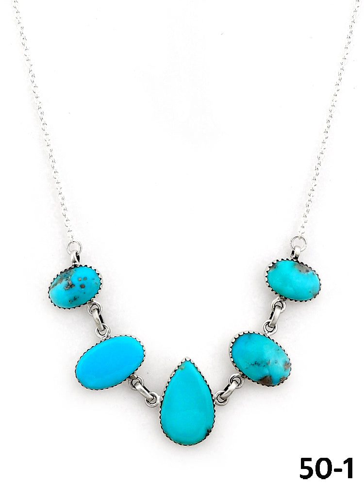 Southwest Made Campitos Turquoise & Sterling Silver Necklace
