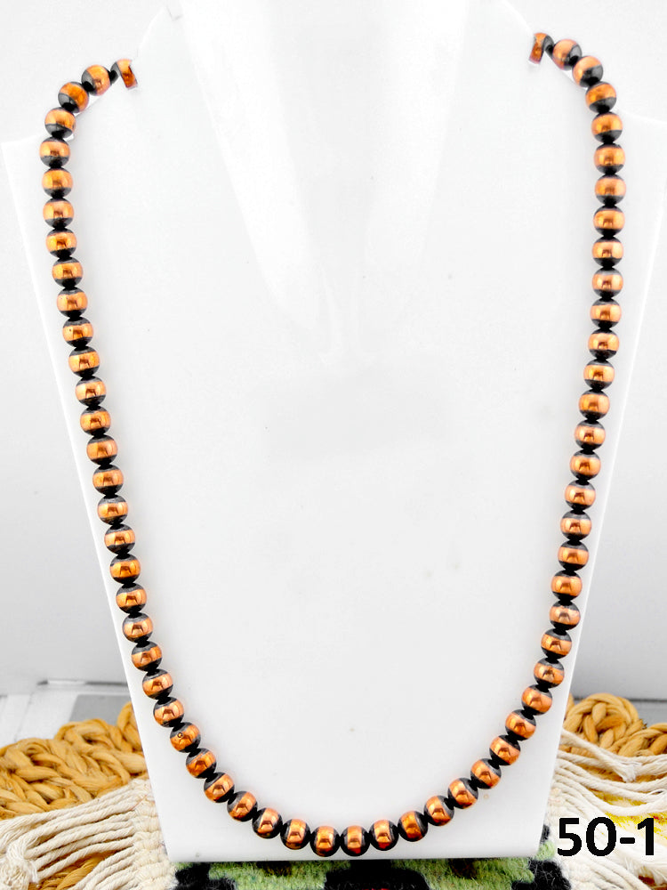 Southwest Handmade Copper Beaded Necklace 8mm