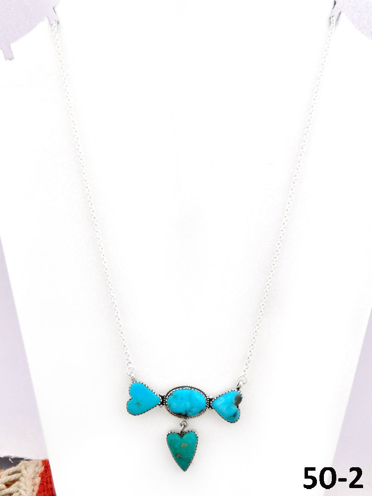 Southwest Made Campitos Turquoise & Sterling Silver Necklace