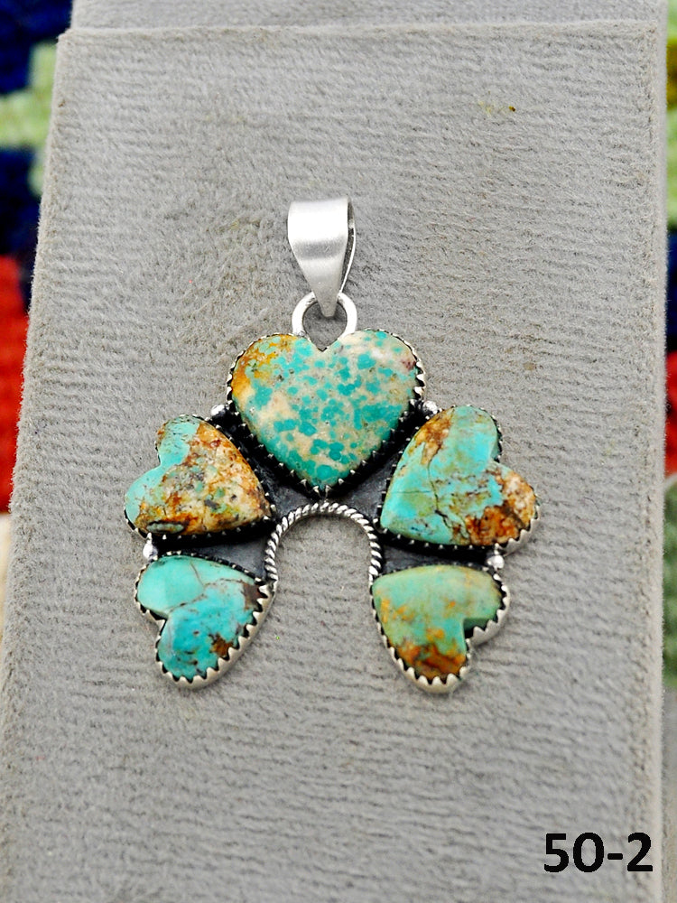 Southwest Handmade #8 Turquoise & Sterling Silver Pendants
