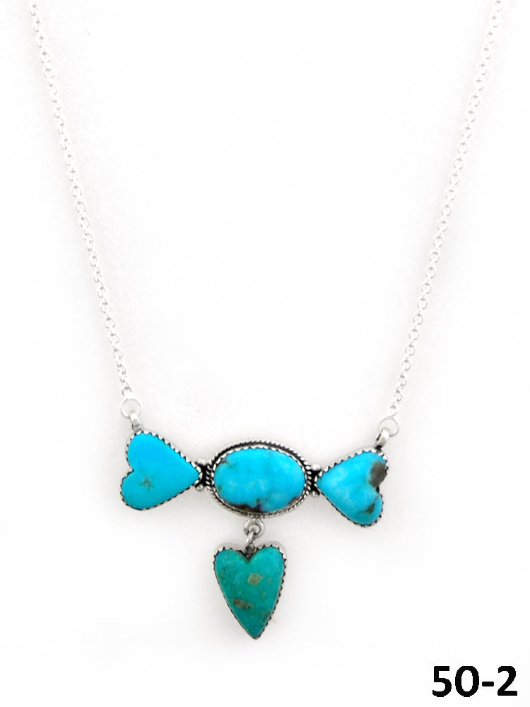 Southwest Made Campitos Turquoise & Sterling Silver Necklace
