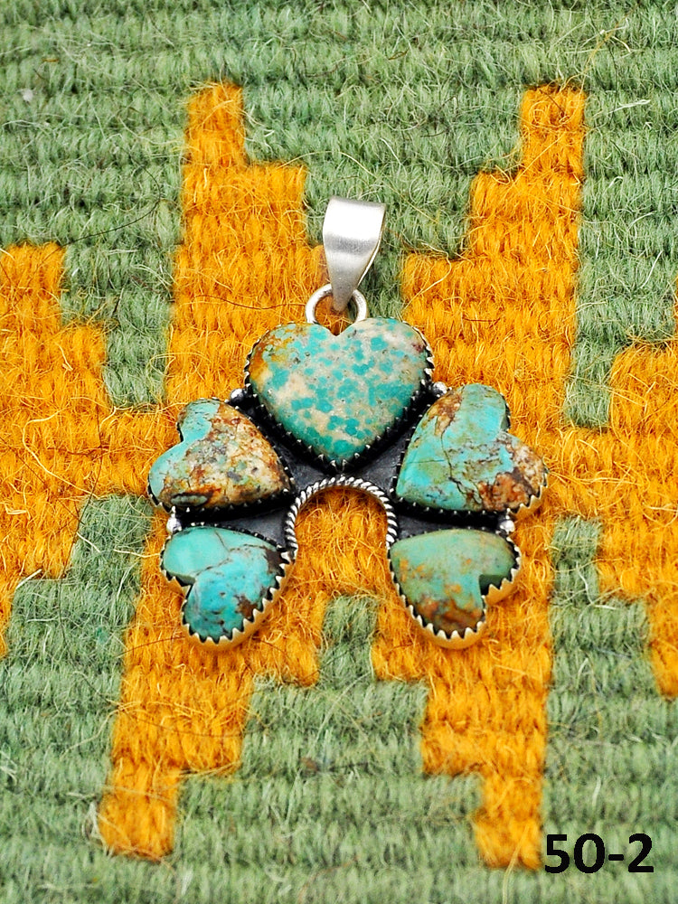 Southwest Handmade #8 Turquoise & Sterling Silver Pendants
