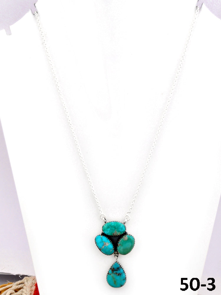 Southwest Made Campitos Turquoise & Sterling Silver Necklace