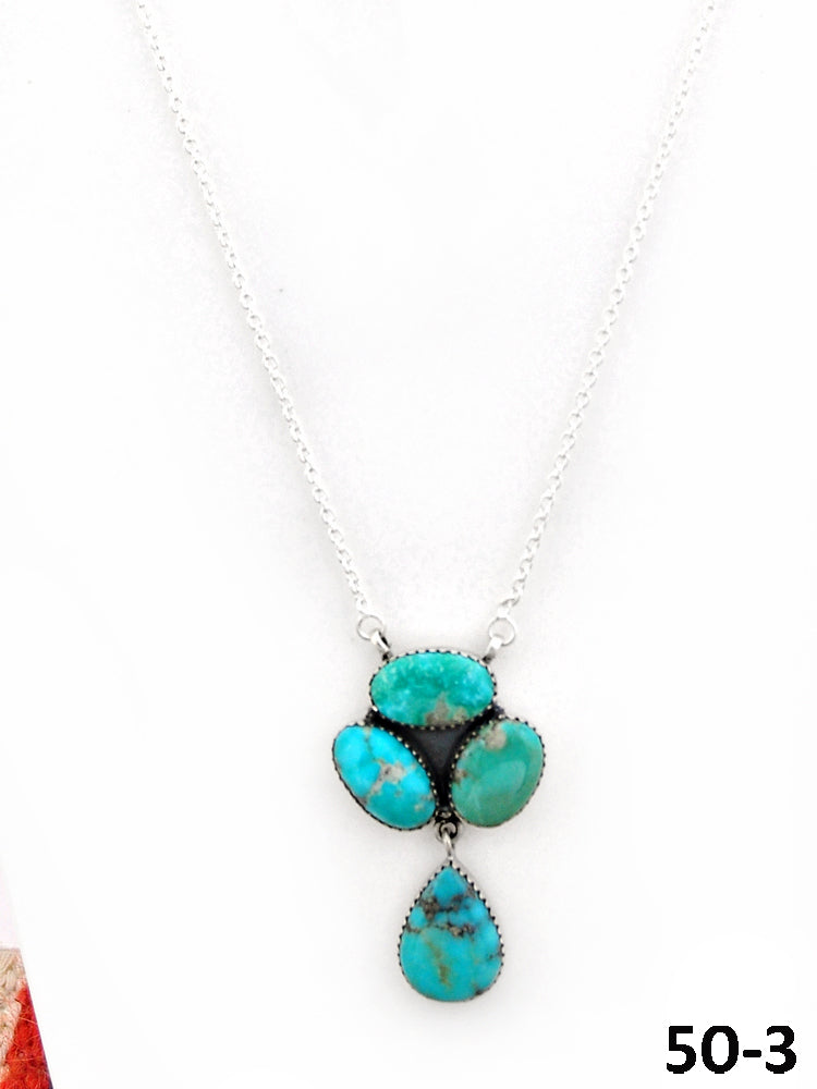 Southwest Made Campitos Turquoise & Sterling Silver Necklace