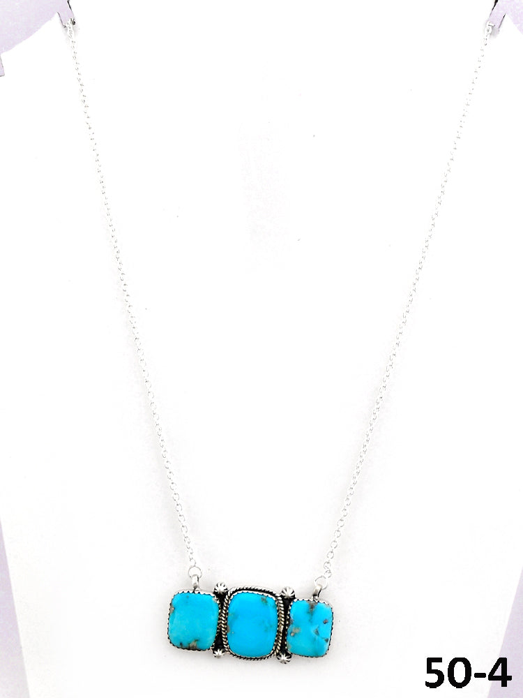 Southwest Made Campitos Turquoise & Sterling Silver Necklace