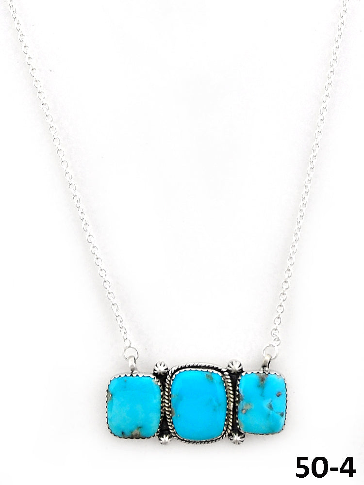 Southwest Made Campitos Turquoise & Sterling Silver Necklace