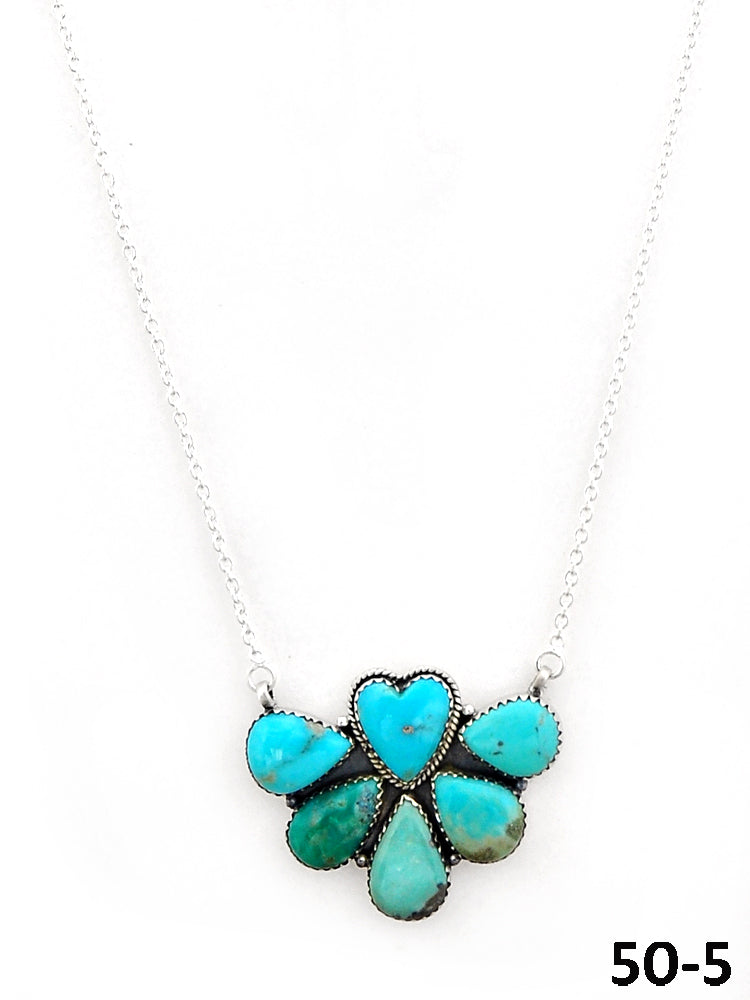 Southwest Made Campitos Turquoise & Sterling Silver Necklace
