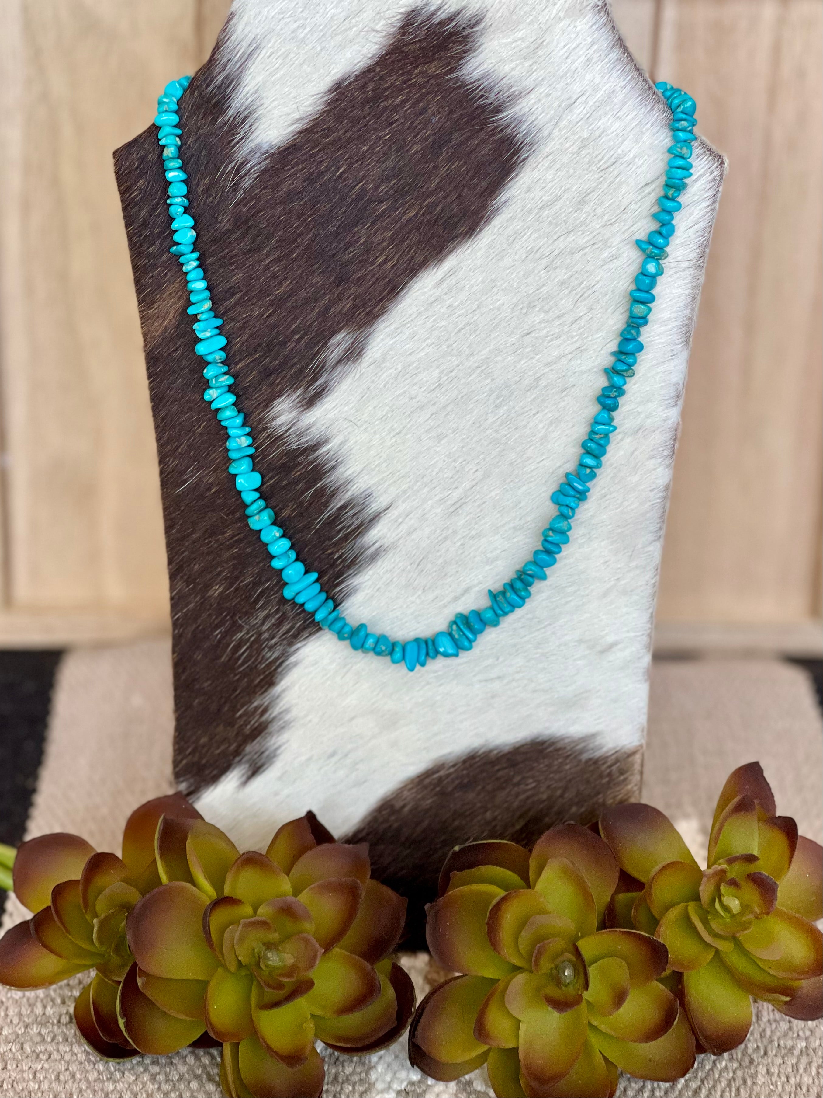 Southwest Handmade Kingman Turquoise Beaded Necklace